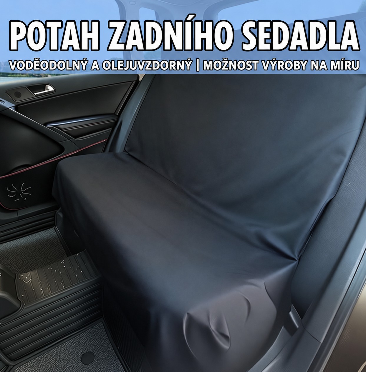 Ochranný poťah na zadné sedadlo pre mechanikov – vodeodolný, olejovzdorný, čierny