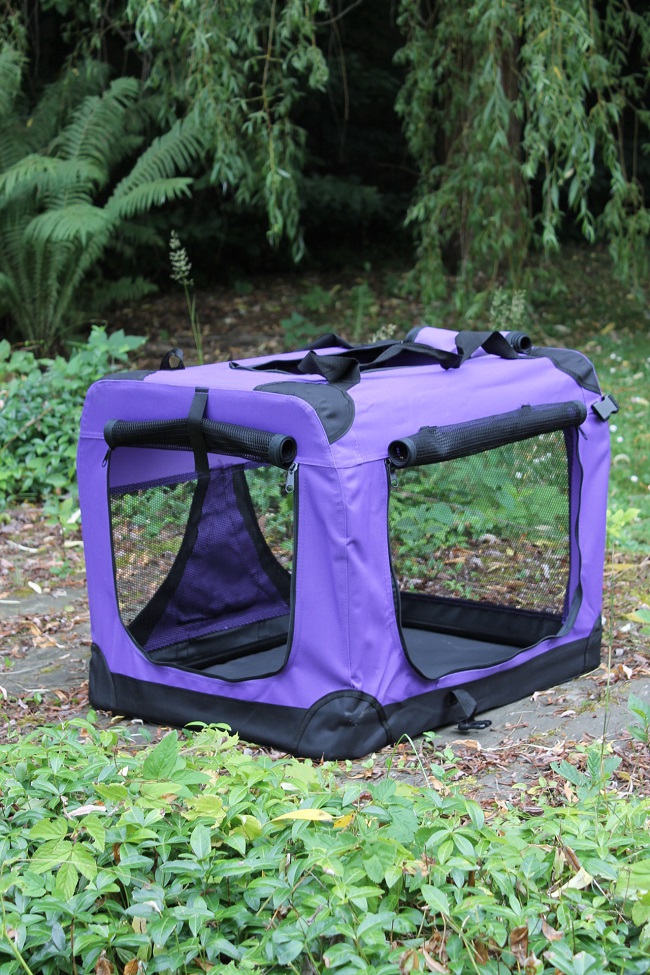 Klietka pre psa, prepravné klietka, látková prepravka, veľ. M fialová ELEMENTRIX