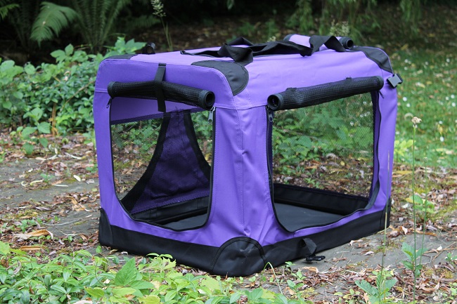 Klietka pre psa, prepravné klietka, látková prepravku, vel.XL fialová ELEMENTRIX
