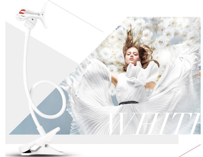 Držák mobilu na postel nebo stůl, bílý