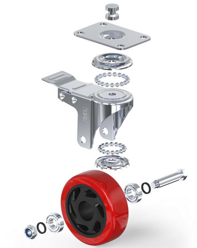 Transportní kolečko 100mm otočné s brzdou