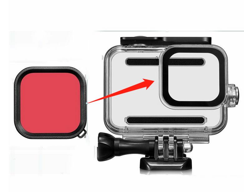 GoPro Hero 5, 6, 7, filter na potápanie ČERVENÝ