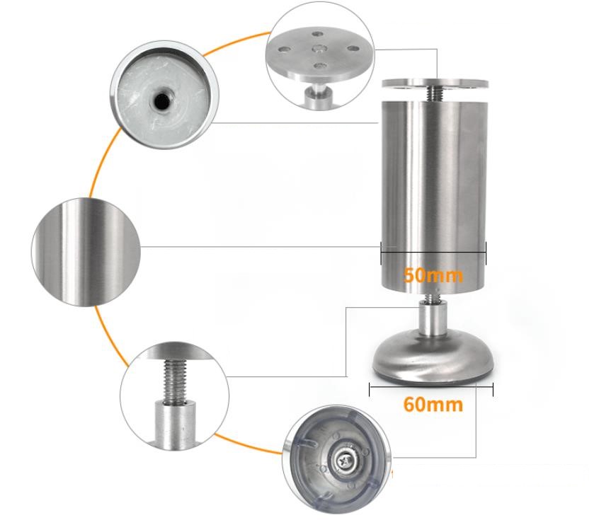 Nerezová nábytková nožka Ø 50 mm