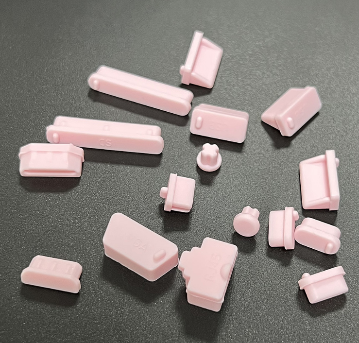 Silikonové záslepky konektorů 16x do notebooku růžové