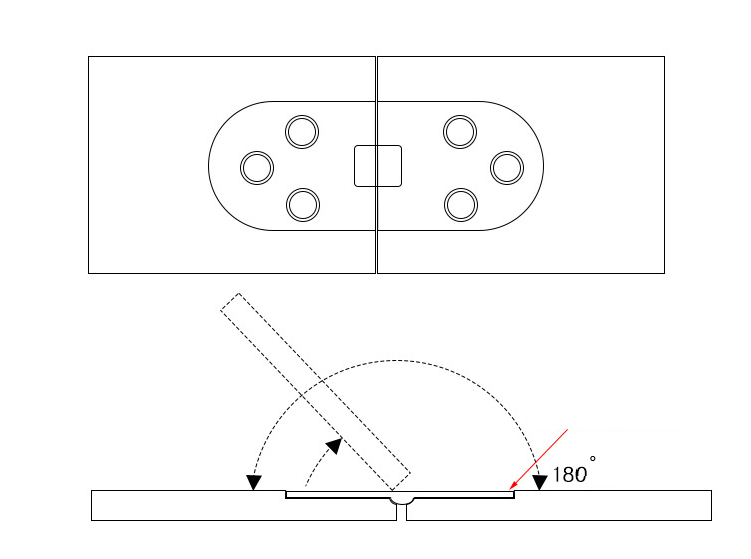 Závesný pánt 2 osy 80x30mm