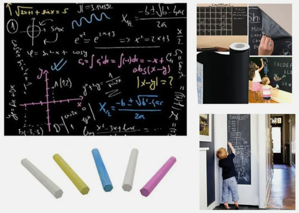 Samolepiace kriedová tabuľa, fólia s kriedami 60x120cm