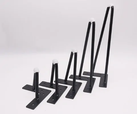 Posteľová noha Hairpin 200mm, 4 kusy, čierna