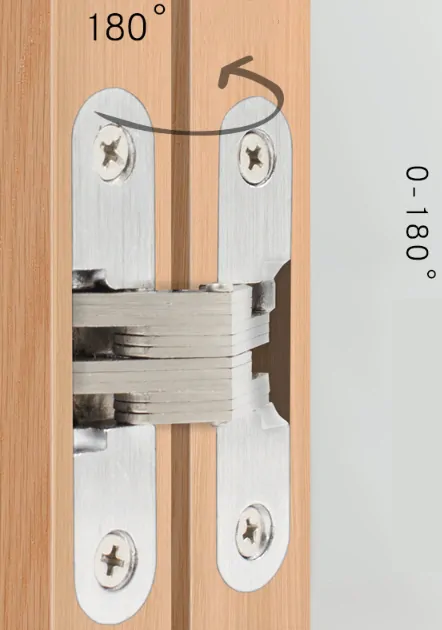 Nerezový 180 ° skrytý pánt záves 13x59mm (2ks)