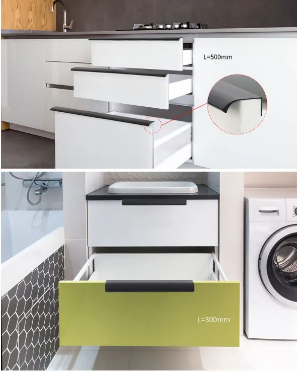 Profilová nábytková úchytka 150mm horná šedá