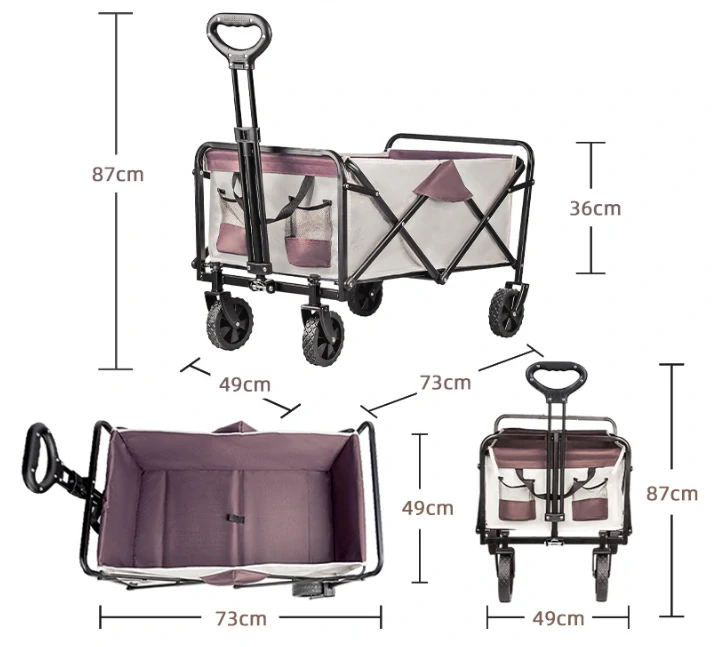 Skladací kempingový vozík, plážový vozík 80kg