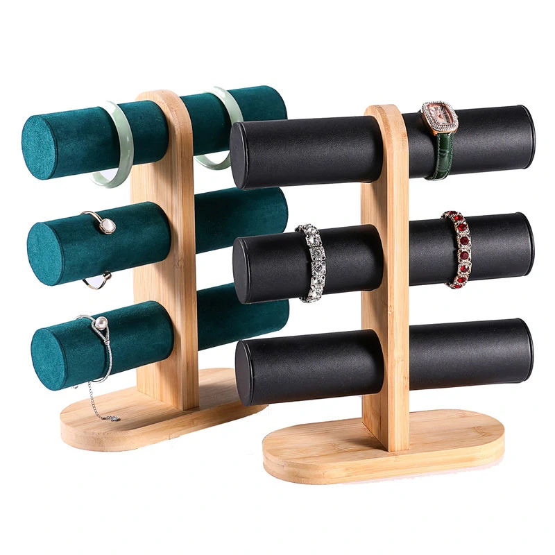 Stojanček, dekolt na náramky 3 rady zeliený