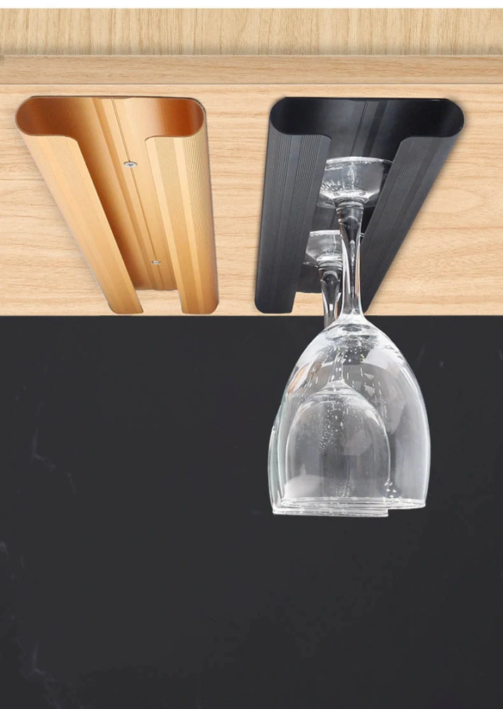 Držiak pohárov pod kuchynskú linku strieborný matný