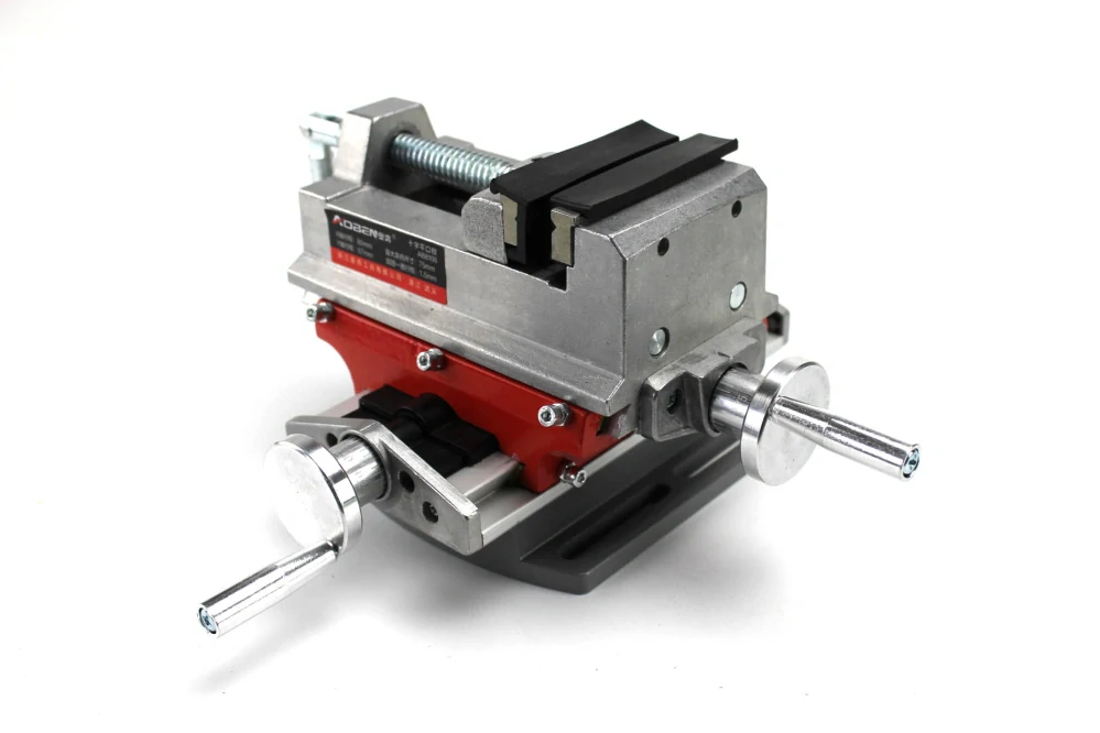 Krížový pracovný stôl 190x125mm červený hliník, zverák