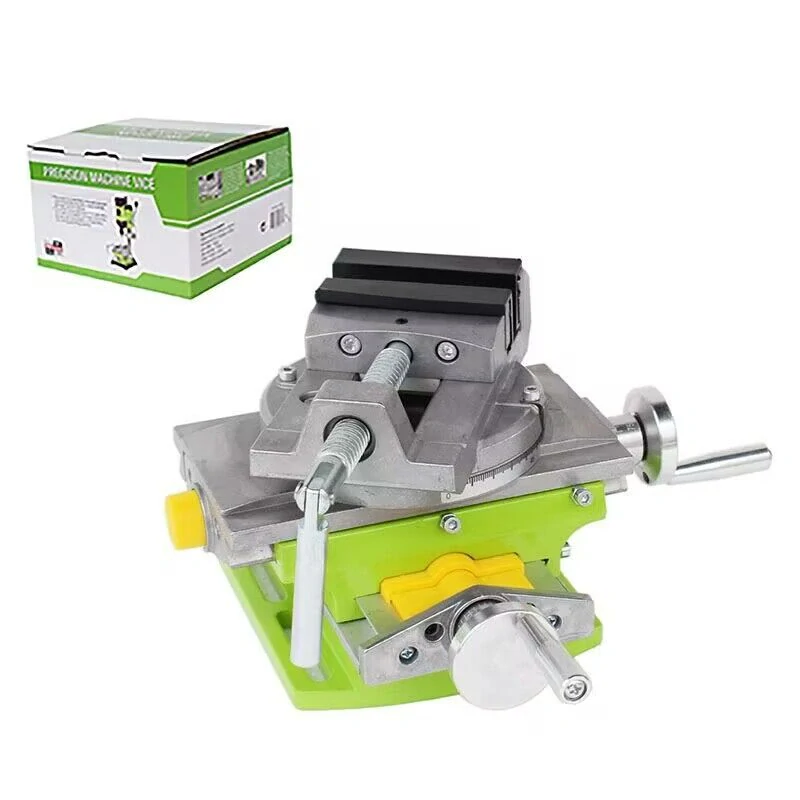 Krížový pracovný stôl 130x130mm zelený, zverák