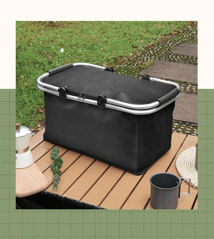 Nákupný, piknikový termo košík, čierny