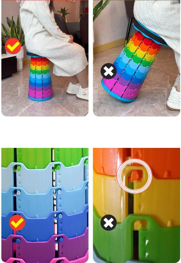 Teleskopická skladacia stolička oranžovočierna