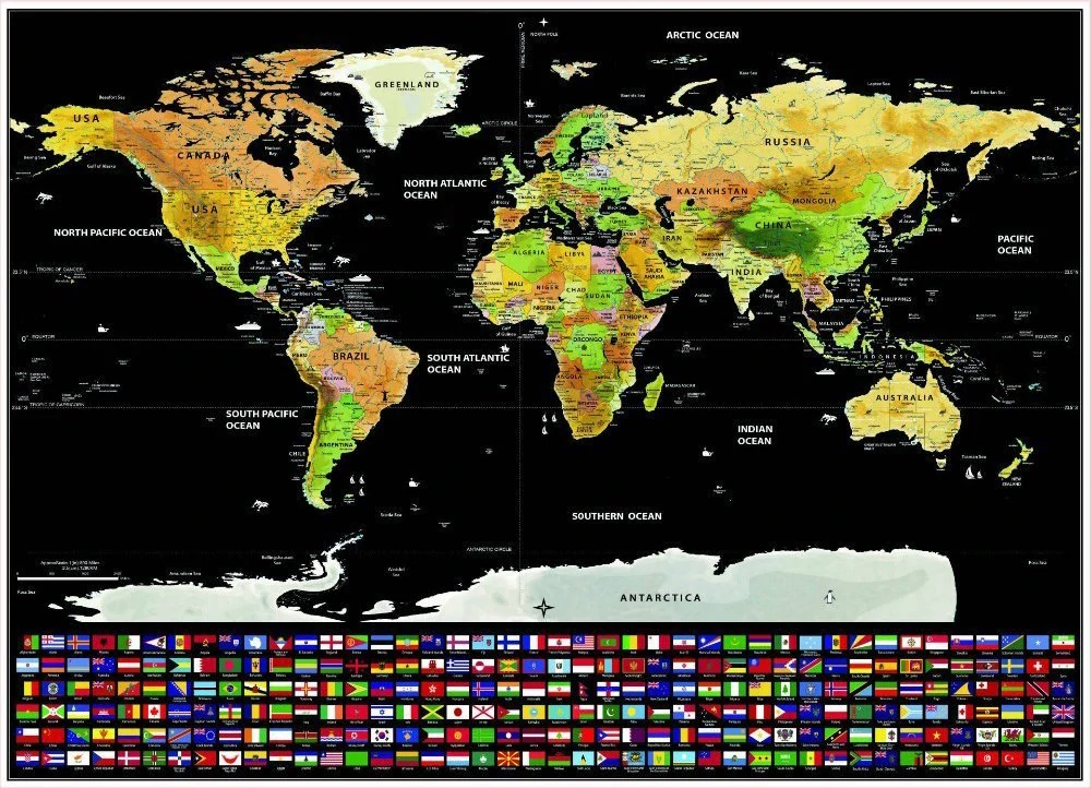 Stieracia mapa sveta Deluxe variant č.2