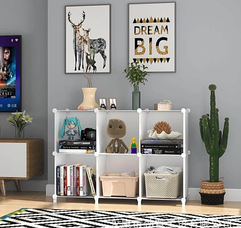 Modulárny policový regál 6 boxov - biely