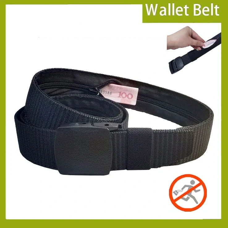 Cestovný pásik so skrytým vreckom – čierny
