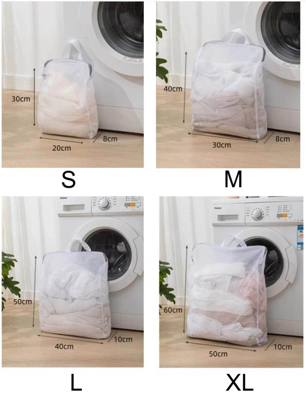 Sieťové vrecká na pranie – súprava 4 ks s pútkom