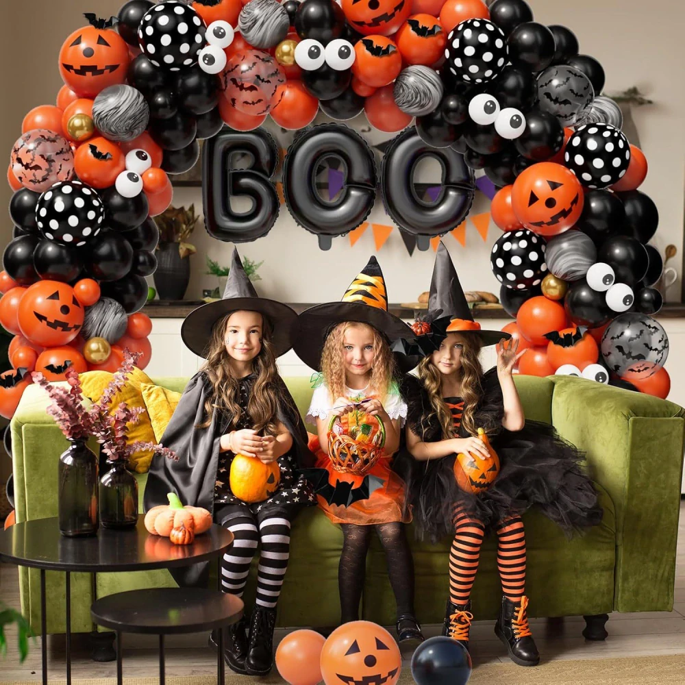 Párty balóniky, balóniková girlanda halloween BOO 141ks