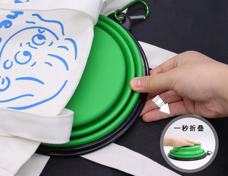 Silikónová skladacia miska pre psa 1000ml zelená