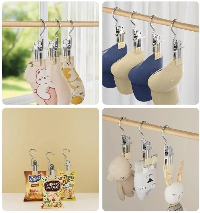 Vešiak s klipom na oblečenie, šedý, 5ks