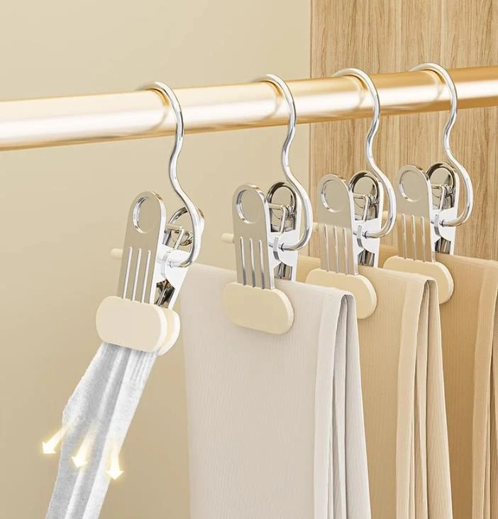 Vešiak s klipom na oblečenie široký, béžová, 5ks
