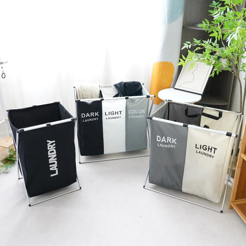 Dvojitý kôš na bielizeň 113 l čierna biela