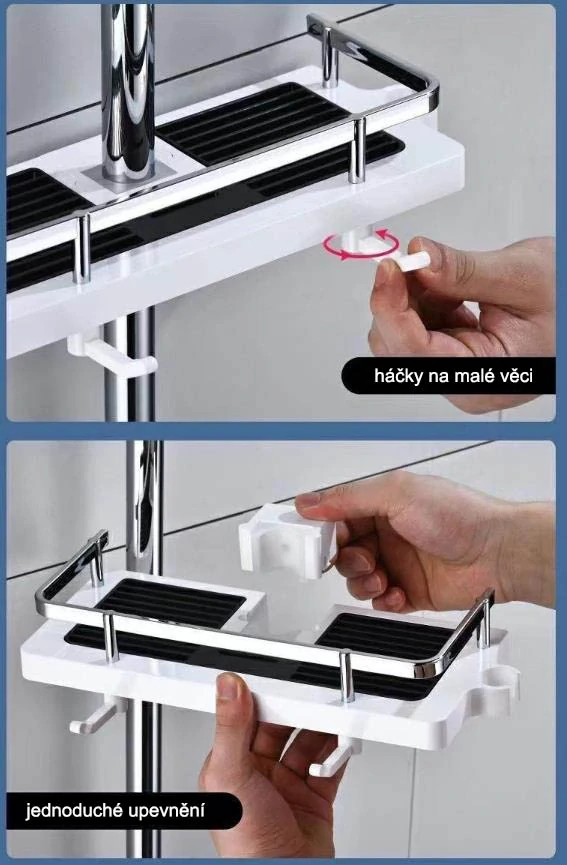 Polička na sprchovú tyč 22mm a 24mm