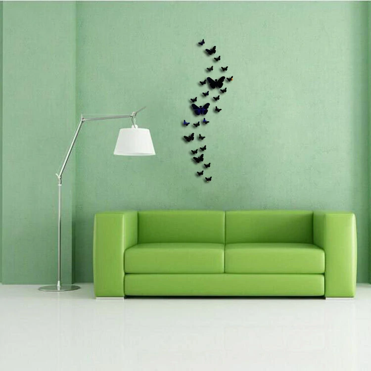 Súprava 30 kusov zrkadlových motýlikov čierna