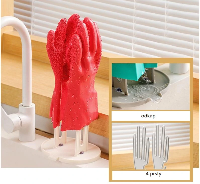 Stojan na sušenie rukavíc s prísavkami - šedý