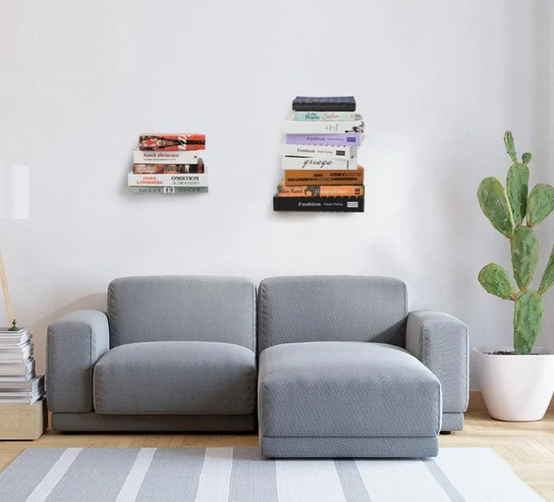 Kovová neviditeľná polička - čierna 1ks