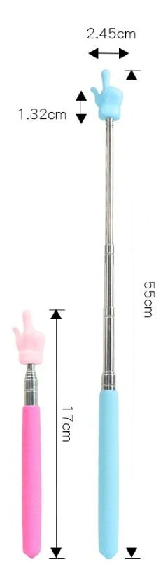 Vysúvateľné ukazovátko s rukou – žlté