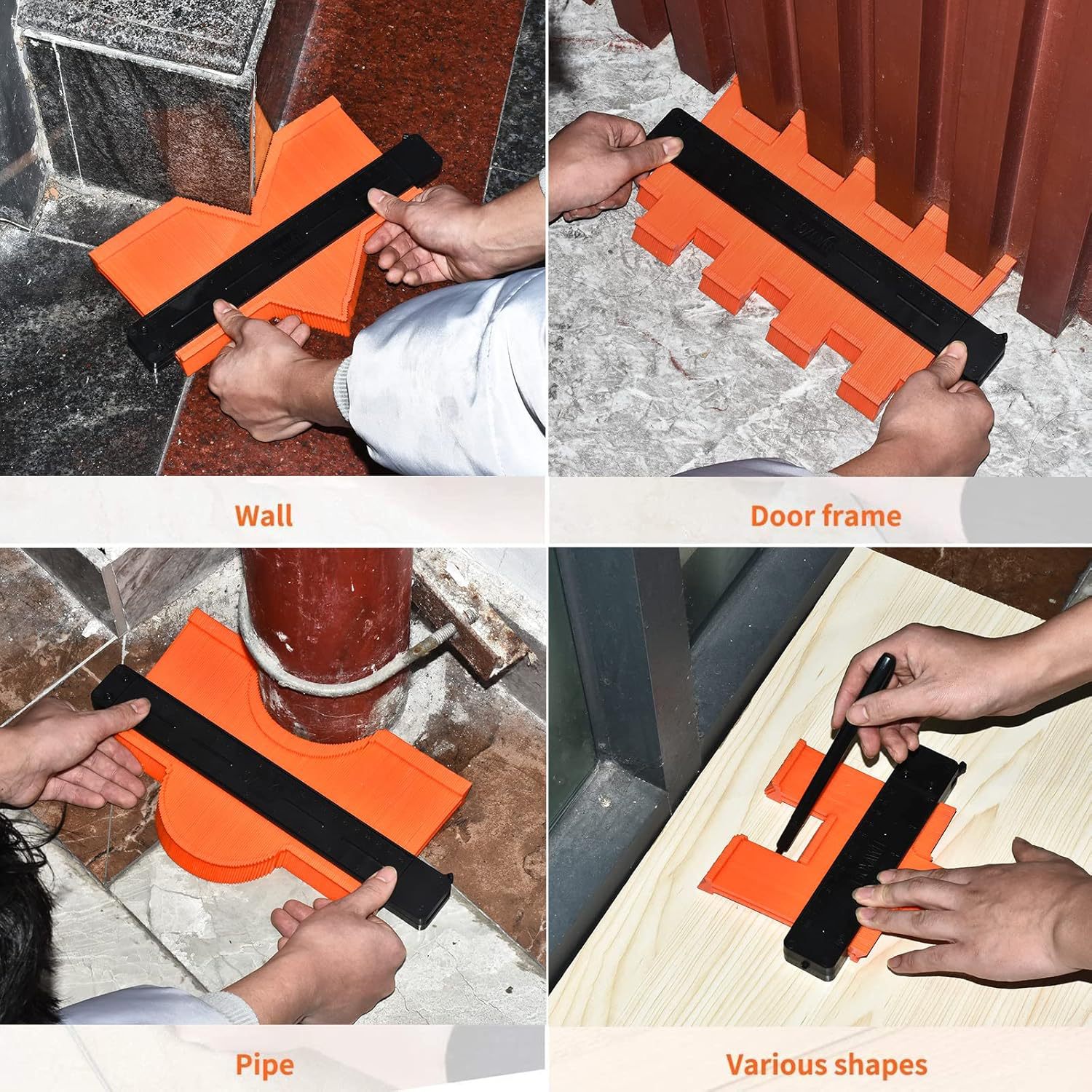 Profilový merač tvarov so zámkom - 250mm oranžový