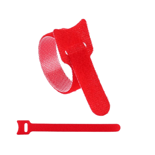 24 x Opasok na suchý zips, organizér káblov 150x12mm červený