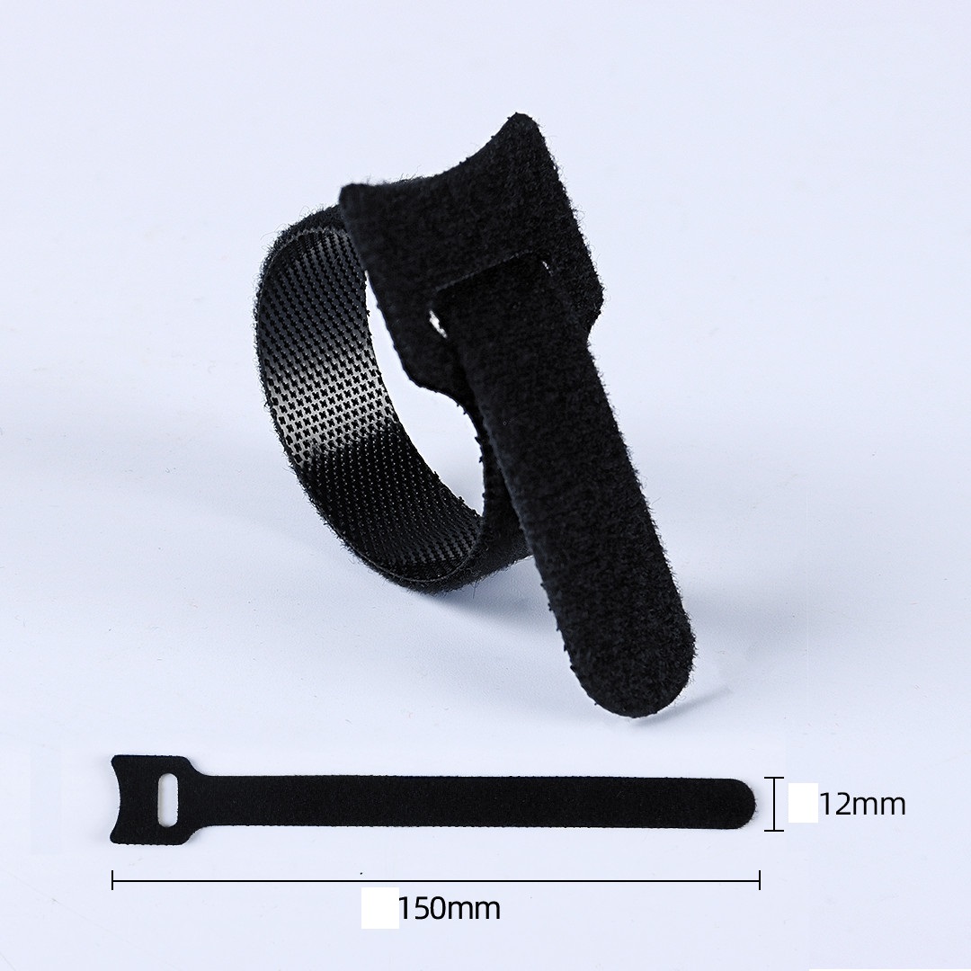 24 x Opasok na suchý zips, organizér káblov 150x12mm čierna