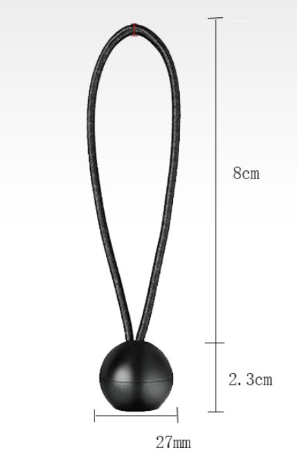 Gumičky s guličkou - Ball Bungee 10 cm - 10 ks (čierne)