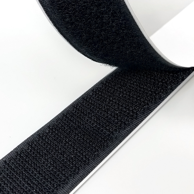 Samolepiace suchý zips (Velcro) – čierny, 2× 25 m, šírka 50 mm