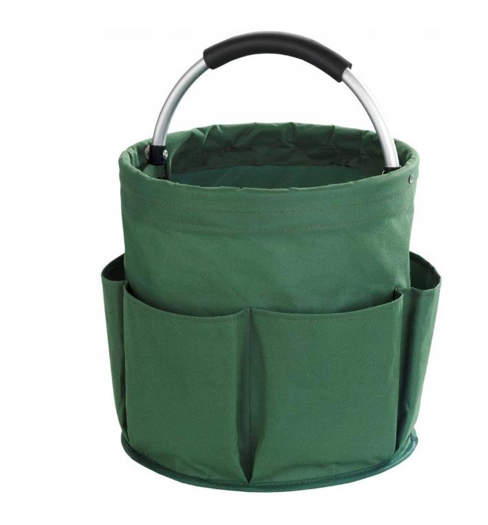 Záhradný organizér na náradie s madlom – skladací kôš s vreckami