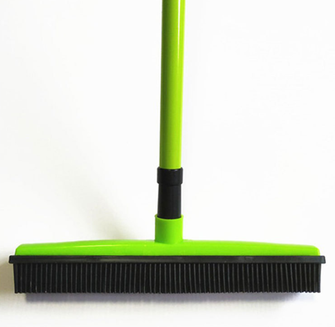 Gumová antistatická metla s teleskopickou násadou - zelená