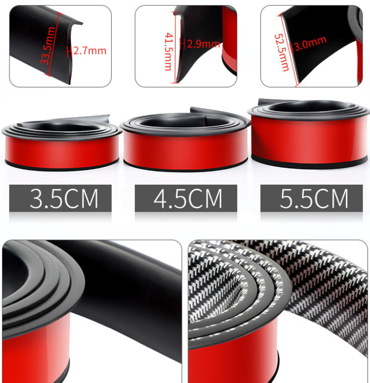 Ochranná lišta blatníkov / lemov kolies – čierna (šírka 5,5 cm × dĺžka 1,5 m)