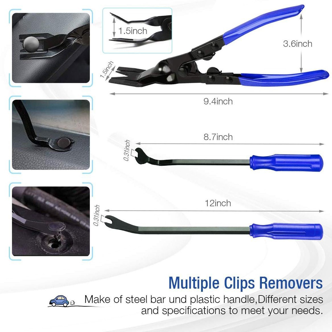 Súprava na demontáž obloženia vozidla 40ks, červená