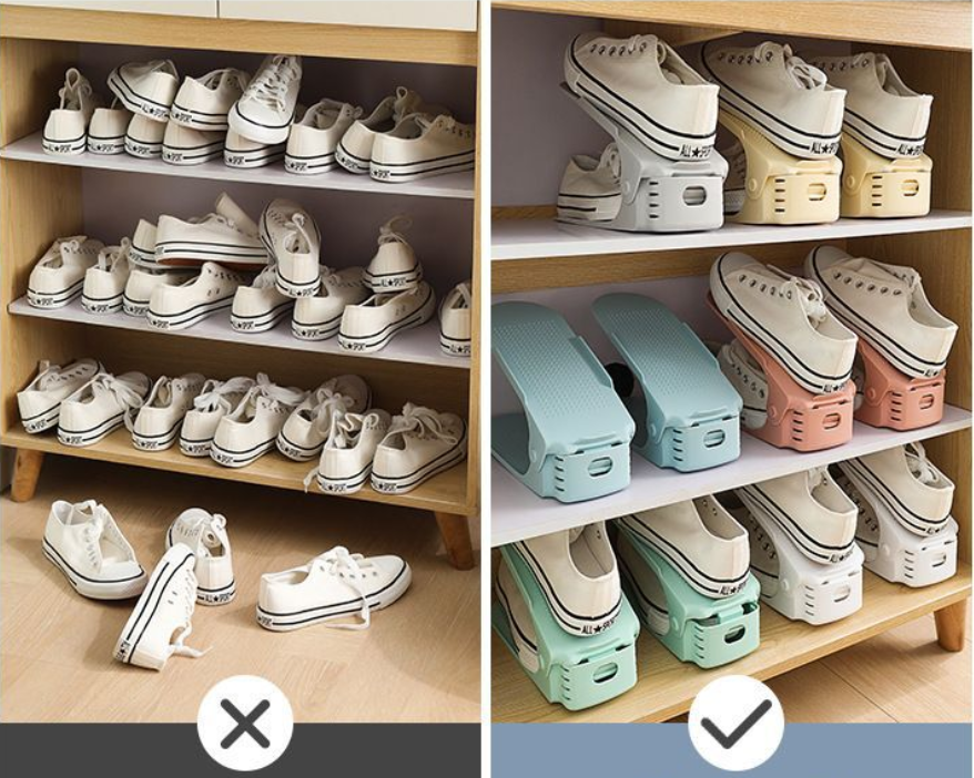 Nastaviteľný organizér na topánky - ružový