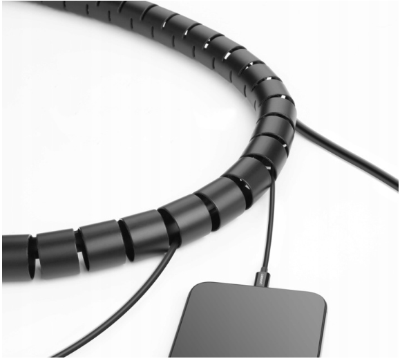 Špirálový organizér káblov (cable tube) – čierny, 2 m / Ø 22 mm