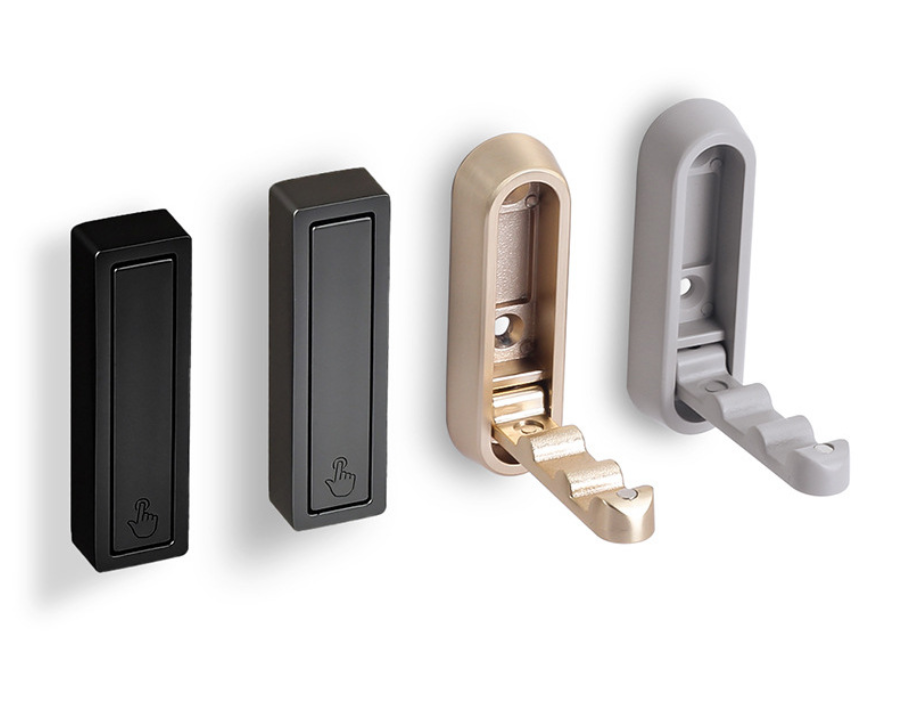 Sklopný háčik na šaty čierny hranatý