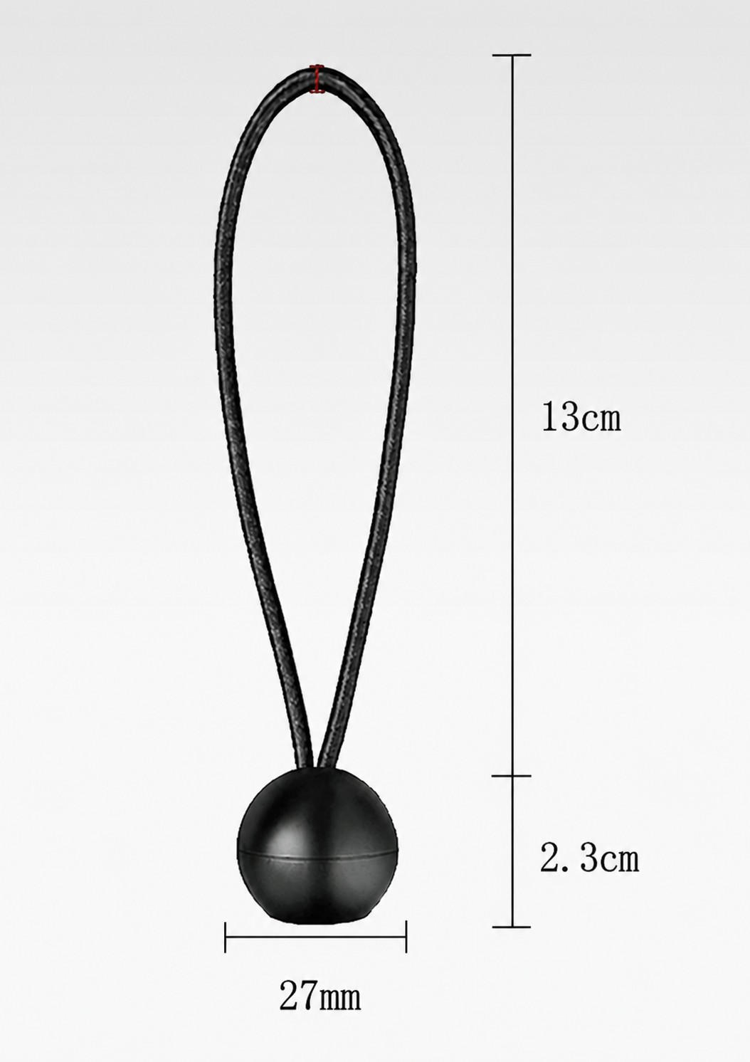 Gumičky s guličkou - Ball Bungee 15 cm - 10 ks (čierne)