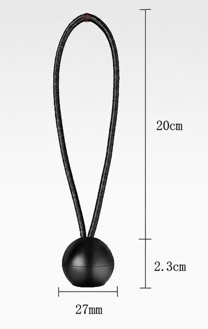 Gumičky s guličkou - Ball Bungee 22 cm - 10 ks (čierne)