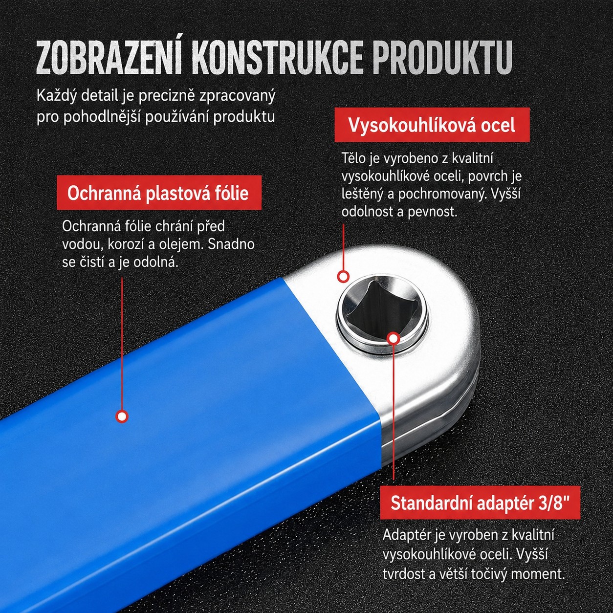Multifunkčný predlžovací kľúč s adaptérmi ELEMENTRIX
