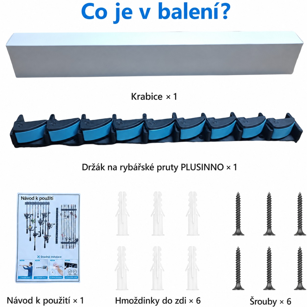 Nástenný držiak na rybárske prúty - organizér pre viac prútov